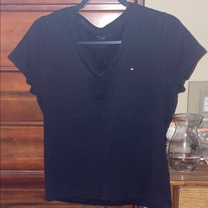 Tommy Hilfiger Black V-Neck Short Sleeve Tee